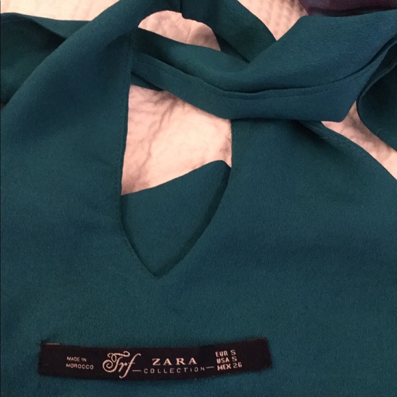 Zara turquoise sleeveless blouse with twist back - Picture 5 of 5